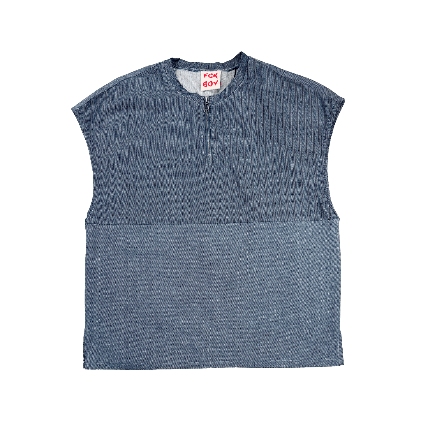Patchwork denim eighth zip...