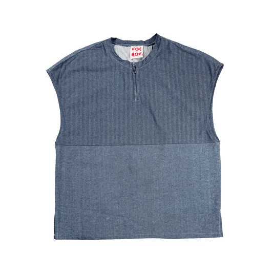 Patchwork denim eighth zip...